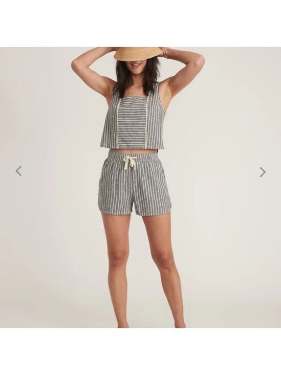Marine Layer Pants - Marine Layer Black Cream Stripe Beach Short
